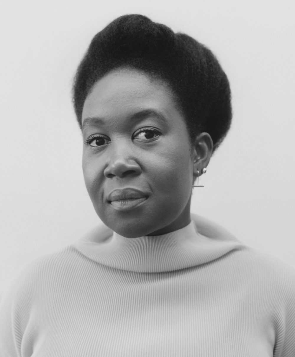 Black and white head shot of Faber Futures founder Natsai Audrey Chieza