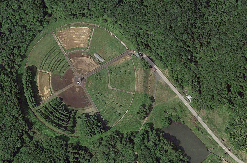 An aerial picture of a Gamma Garden still in tact in Japan.