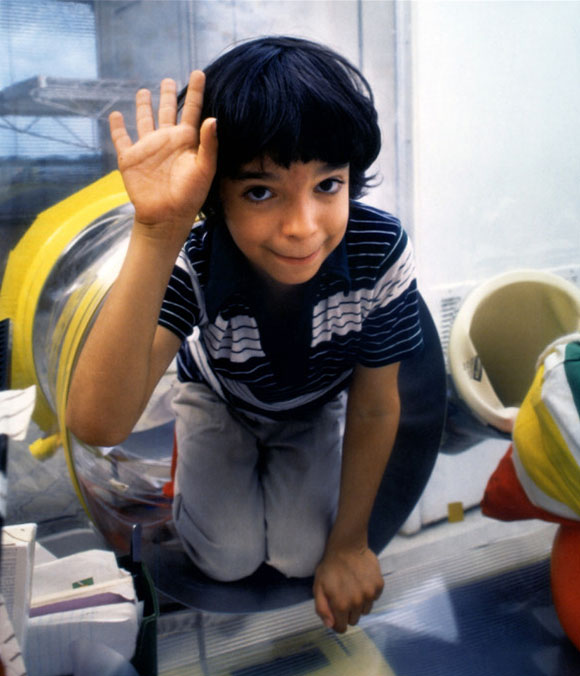 An archival picture of the boy in the bubble from the 1970s.