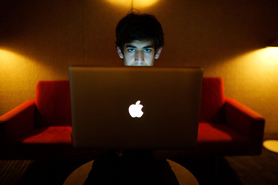 A portrait of Aaron Swartz.